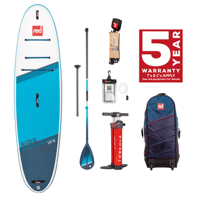 Red Paddle Co 10’6″ Ride MSL Inflatable Paddle Board Hybrid Tough Package